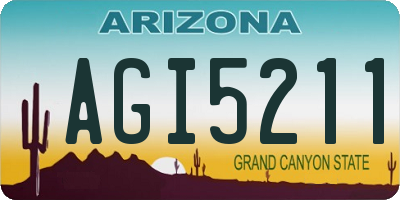 AZ license plate AGI5211
