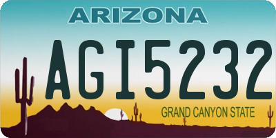 AZ license plate AGI5232