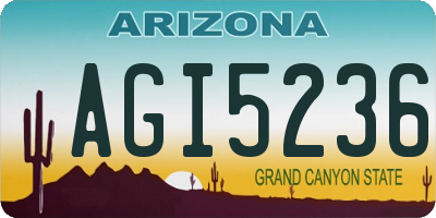 AZ license plate AGI5236