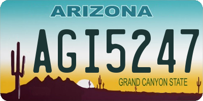 AZ license plate AGI5247