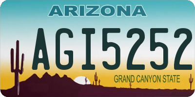 AZ license plate AGI5252