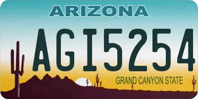 AZ license plate AGI5254