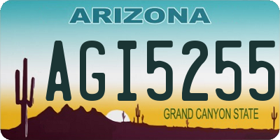 AZ license plate AGI5255