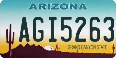 AZ license plate AGI5263