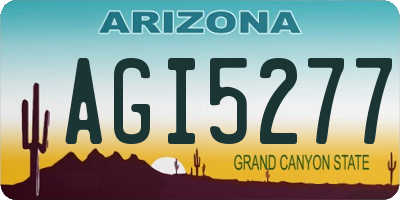 AZ license plate AGI5277