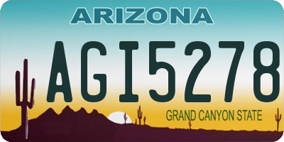 AZ license plate AGI5278