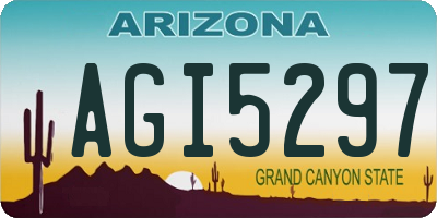 AZ license plate AGI5297