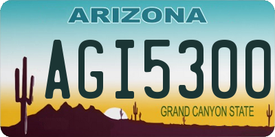 AZ license plate AGI5300