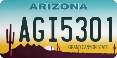 AZ license plate AGI5301