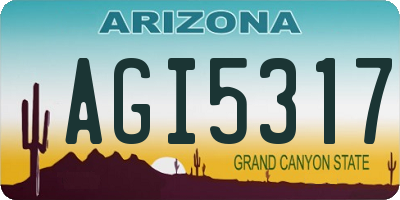 AZ license plate AGI5317