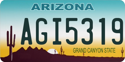 AZ license plate AGI5319