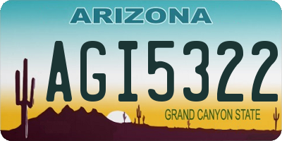 AZ license plate AGI5322