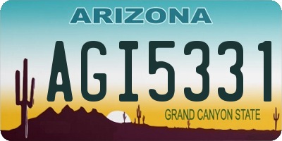 AZ license plate AGI5331