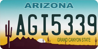 AZ license plate AGI5339