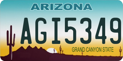 AZ license plate AGI5349