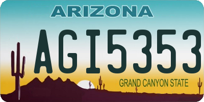 AZ license plate AGI5353