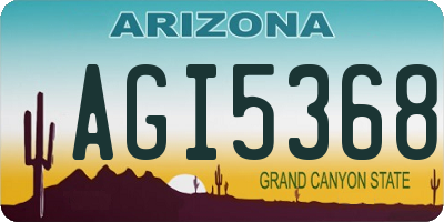 AZ license plate AGI5368