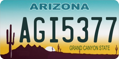 AZ license plate AGI5377