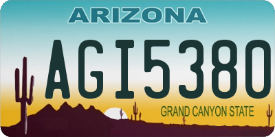 AZ license plate AGI5380