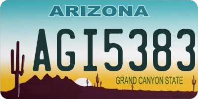 AZ license plate AGI5383