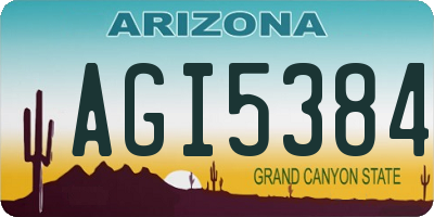 AZ license plate AGI5384
