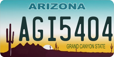 AZ license plate AGI5404