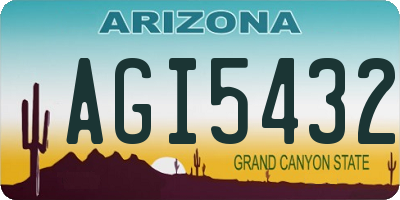 AZ license plate AGI5432