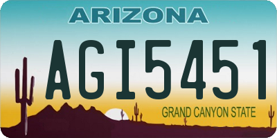 AZ license plate AGI5451