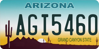 AZ license plate AGI5460