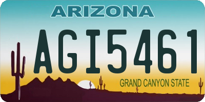 AZ license plate AGI5461