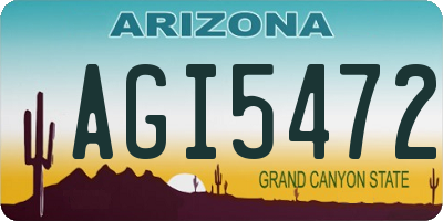 AZ license plate AGI5472
