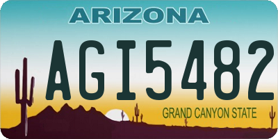 AZ license plate AGI5482