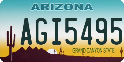 AZ license plate AGI5495