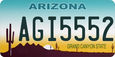 AZ license plate AGI5552