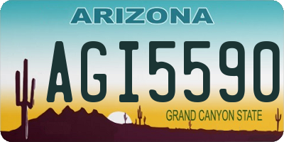 AZ license plate AGI5590