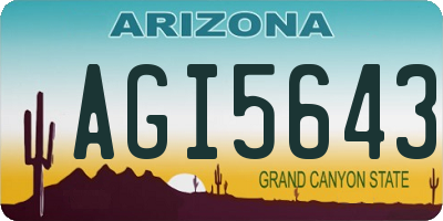 AZ license plate AGI5643