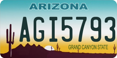 AZ license plate AGI5793