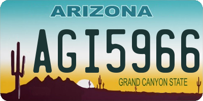 AZ license plate AGI5966