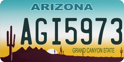 AZ license plate AGI5973