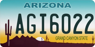 AZ license plate AGI6022