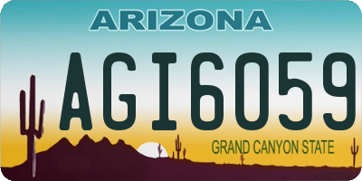 AZ license plate AGI6059