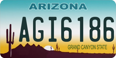 AZ license plate AGI6186