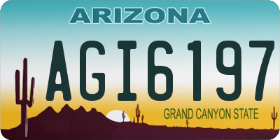 AZ license plate AGI6197