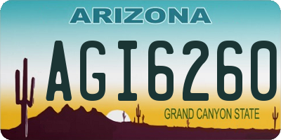 AZ license plate AGI6260