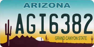 AZ license plate AGI6382