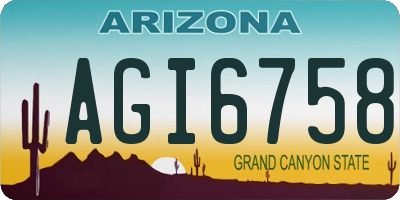 AZ license plate AGI6758