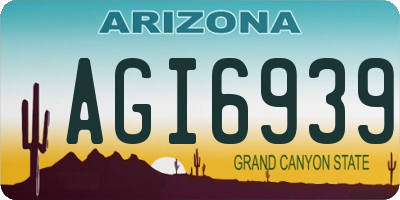 AZ license plate AGI6939
