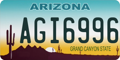 AZ license plate AGI6996