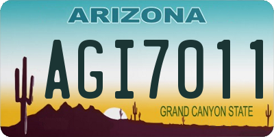 AZ license plate AGI7011