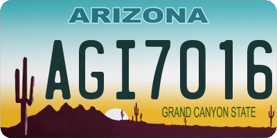 AZ license plate AGI7016